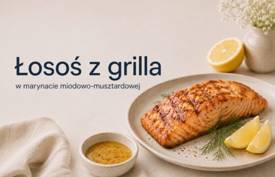 Łosoś z grilla w marynacie miodowo-musztardowej