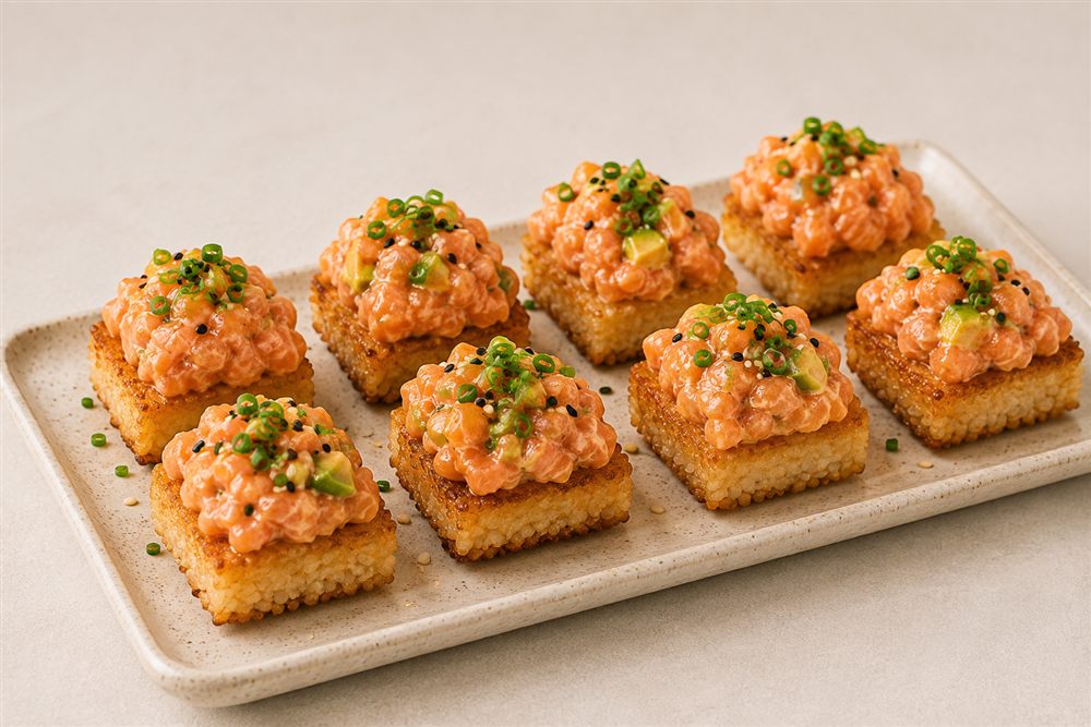 Crispy rice z łososiem – przepis na chrupiący ryż