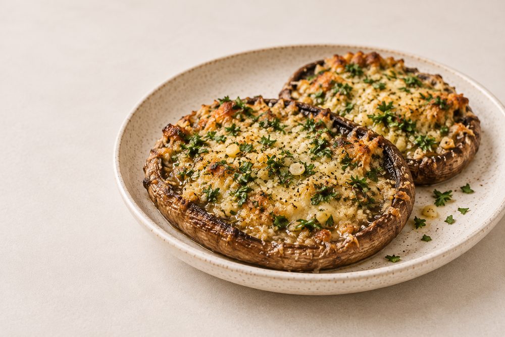 Kania po włosku – czubajka zapiekana z parmezanem, czosnkiem i pietruszką
