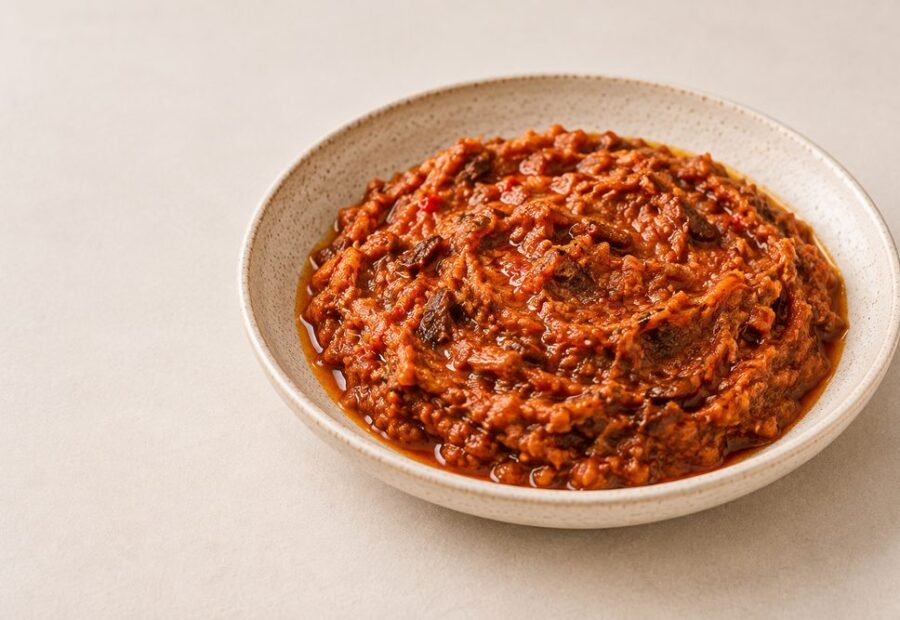 Rydzowe „nduja” bez mięsa – pikantna pasta z suszonych rydzów