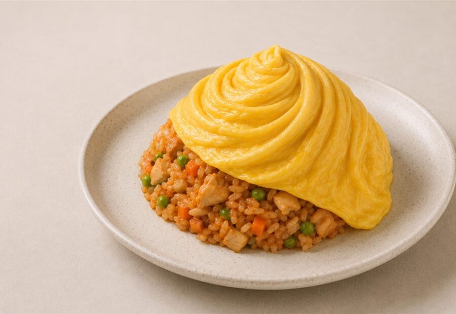 Tornado omurice – ryż z efektownym omletem tornado