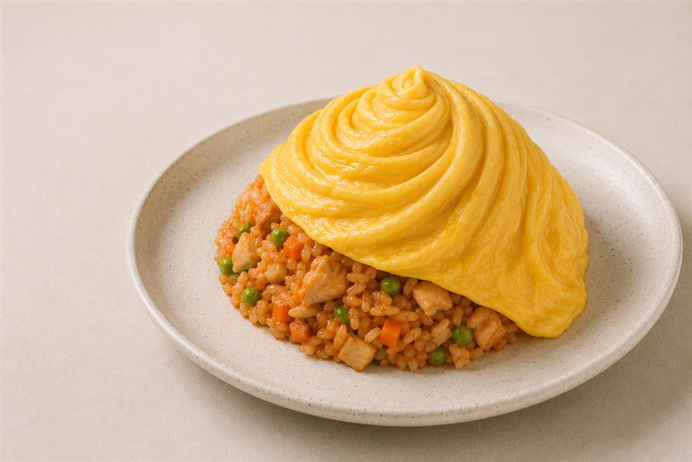Tornado omurice – ryż z efektownym omletem tornado
